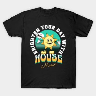 HOUSE MUSIC  - Brighten Your Day (white/teal/orange) T-Shirt